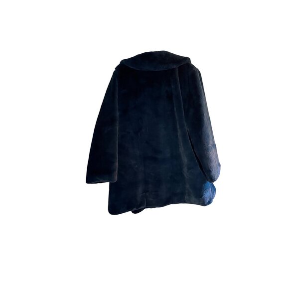 Roamans Womens plus 20W Faux Fur Coat blue/green luxuriously  soft pockets snap - Picture 2 of 14